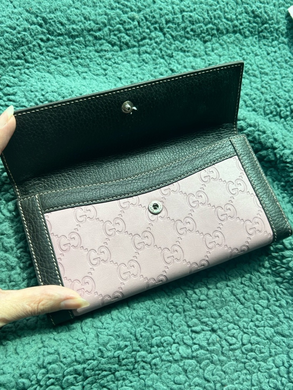 New Authentic Gucci Guccissima GG Leather Wallet Pink & Espresso - Picture 8 of 9